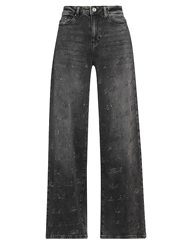 KARL LAGERFELD Denim trousers Black 99% Cotton, 1% Elastane
