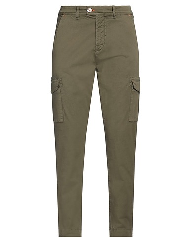 SSEINSE Pantalone Verde militare 98% Cotone, 2% Elastan