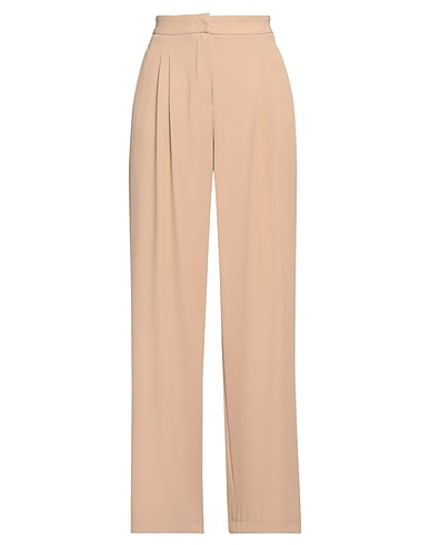 SANDRO FERRONE Casual trouser Camel 96% Polyester, 4% Elastane