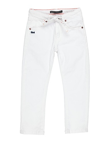 DANIELE ALESSANDRINI Casual trouser White 98% Cotton, 2% Elastane