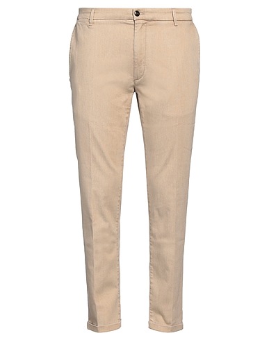 RE_HASH Denim trousers Beige 97% Cotton, 3% Elastane