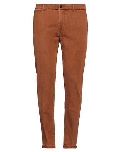 RE_HASH Denim trousers Brown 97% Cotton, 3% Elastane