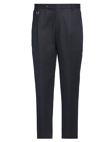 PAOLO PECORA Casual trouser Midnight blue 63% Cotton, 35% Linen, 2% Elastane
