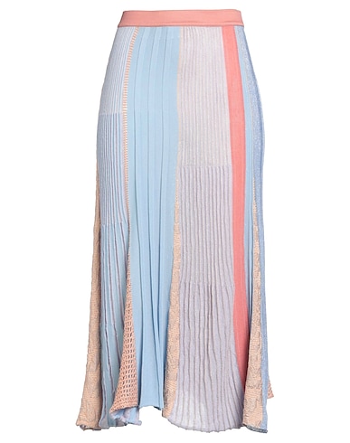 ROBERTO COLLINA Midi-Rock Himmelblau 39% Baumwolle, 24% Viskose, 19% Leinen, 18% Polyester