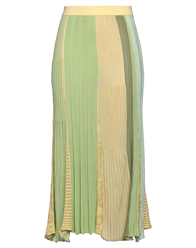 ROBERTO COLLINA Midi skirt VERDE CHIARO 39% Cotton, 24% Viscose, 19% Linen, 18% Polyester