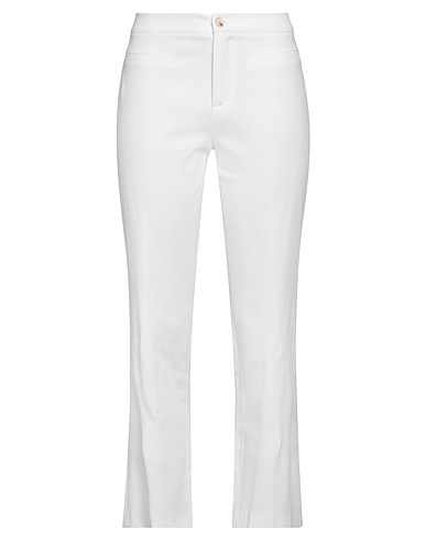 DIANA GALLESI Casual pants White 50% Cotton, 47% Viscose, 3% Elastane