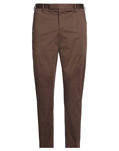 PT Torino Casual trouser Chocolate brown 97% Cotton, 3% Elastane