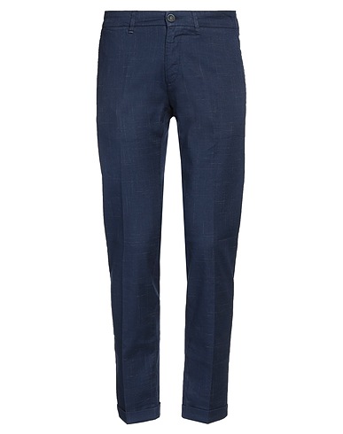 RE_HASH Pantalone Blu 67% Cotone, 30% Lino, 2% Poliestere, 1% Elastan