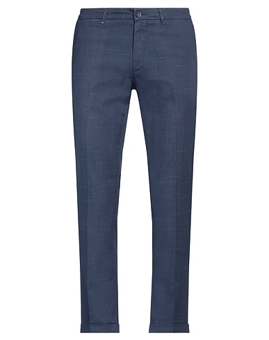 RE_HASH Pantalone Blu navy 67% Cotone, 30% Lino, 2% Poliestere, 1% Elastan