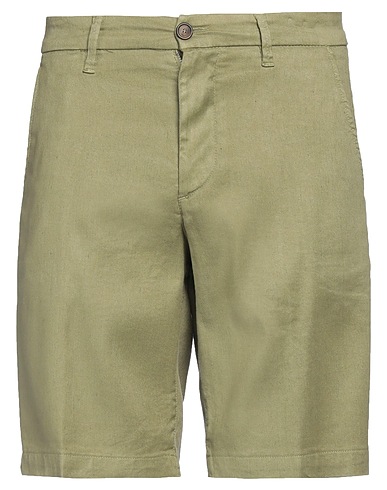 RE_HASH Shorts & Bermuda Military green 49% Linen, 48% Cotton, 3% Elastane