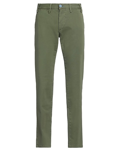 VICTOR B Casual trouser Military green 98% Cotton, 2% Elastane