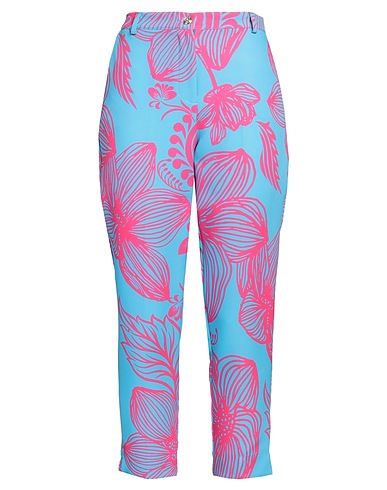 GRIFFAI Casual trouser Azure 89% Polyester, 11% Elastane