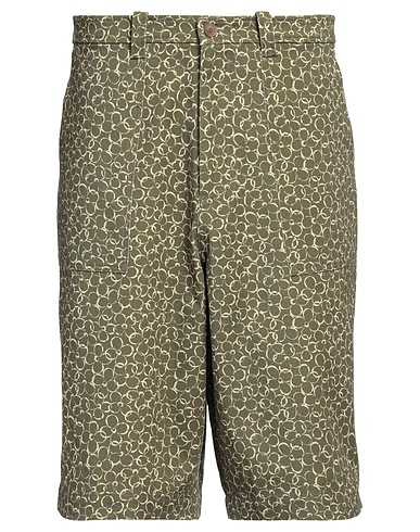 MAISON KITSUNÉ Denim shorts Military green 100% Cotton
