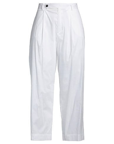 LIVIANA CONTI Casual trouser White 68% Cotton, 28% Polyamide, 4% Elastane