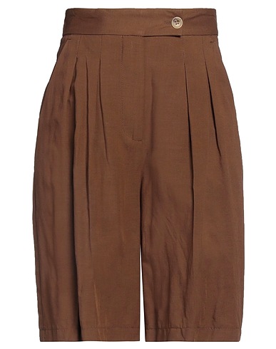 VICOLO Shorts & Bermuda Marrone 80% Viscosa, 20% Lino