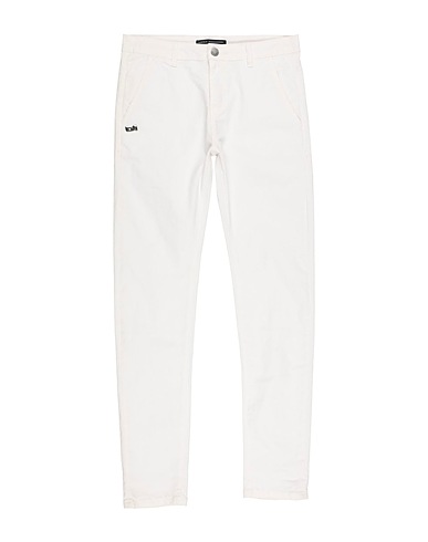 DANIELE ALESSANDRINI Casual trouser White 98% Cotton, 2% Elastane