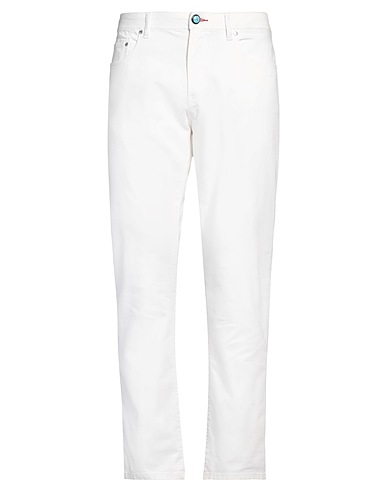 PEOPLE OF SHIBUYA Denim pants BIANCO 97% Cotton, 3% Elastane