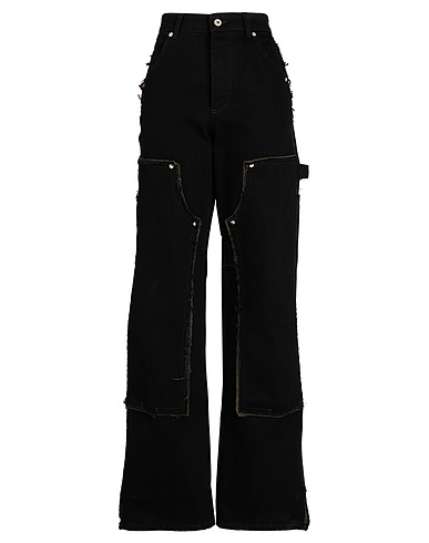 HERON PRESTON Denim trousers Black 100% Cotton