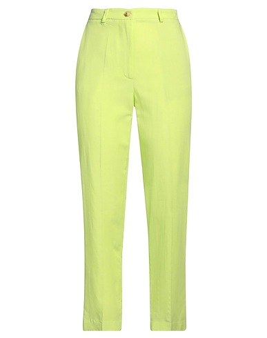 VICOLO Casual trouser Lime green 80% Viscose, 20% Linen