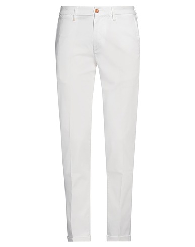 RE_HASH Casual trouser White 98% Cotton, 2% Elastane