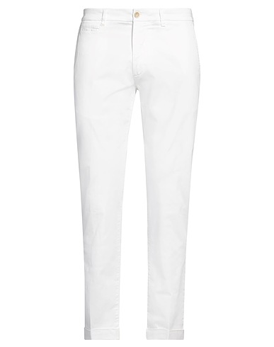 RE_HASH Casual pants White 97% Cotton, 3% Elastane