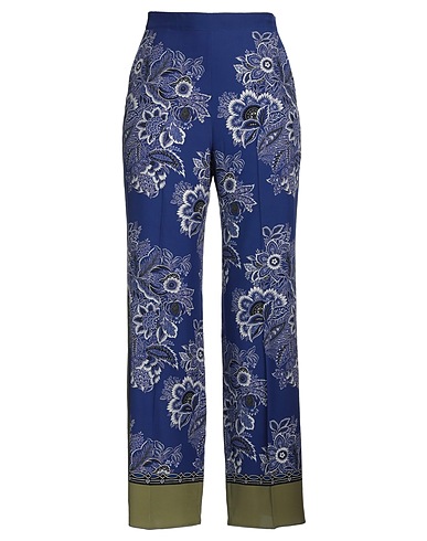 ETRO Casual trouser Navy blue 100% Silk