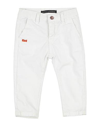 DANIELE ALESSANDRINI Casual pants White 98% Cotton, 2% Elastane