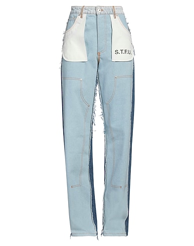 HERON PRESTON Denim trousers Blue 100% Cotton