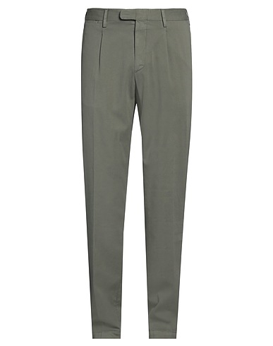 DEVORE INCIPIT Casual pants Military green 93% Cotton, 6% Silk, 1% Elastane