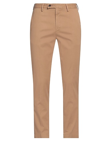 DEVORE INCIPIT Casual pants Camel 96% Cotton, 4% Elastane