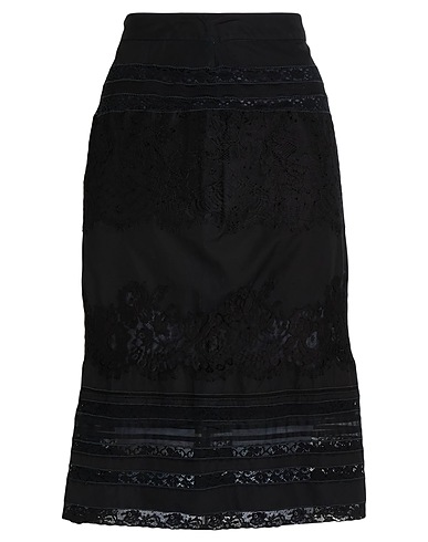 ERMANNO SCERVINO Midi skirt Black 100% Cotton, Viscose, Polyamide