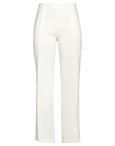 ERIKA CAVALLINI Casual trouser Ivory 44% Linen, 38% Polyester, 16% Viscose, 2% Elastane