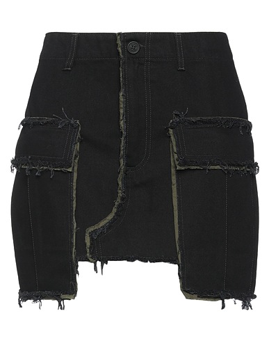 HERON PRESTON Denim skirt Black 100% Cotton
