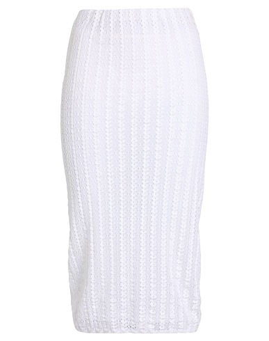 PINKO Midi skirt White 71% Cotton, 23% Polyamide, 6% Elastane