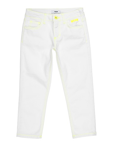 MSGM Denim pants KIDS White 97% Cotton, 3% Elastane