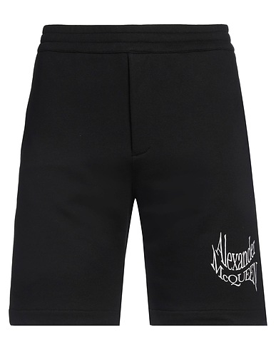 MCQUEEN Shorts & Bermuda Black 100% Cotton, Viscose