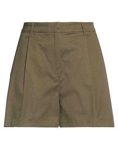 MANILA GRACE Shorts & Bermuda Military green 98% Cotton, 2% Elastane