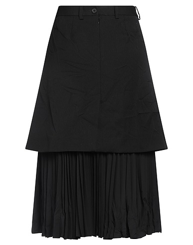 BALENCIAGA Midi skirt Black 100% Wool, Polyester