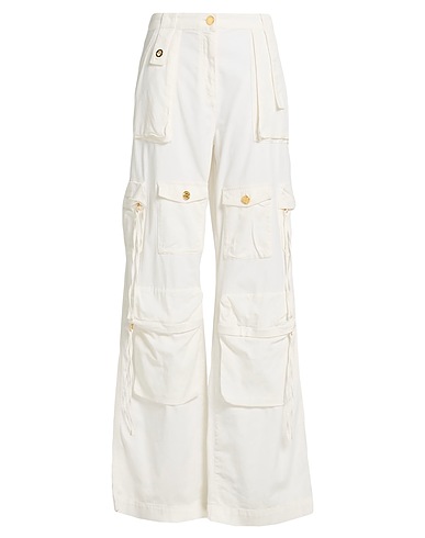 ELISABETTA FRANCHI Casual trouser White 99% Cotton, 1% Elastane