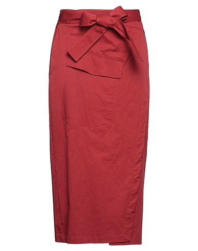 ALPHA STUDIO Midi skirt Burgundy 95% Cotton, 5% Elastane