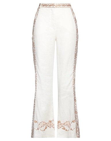 HALE BOB Casual trouser White 100% Linen