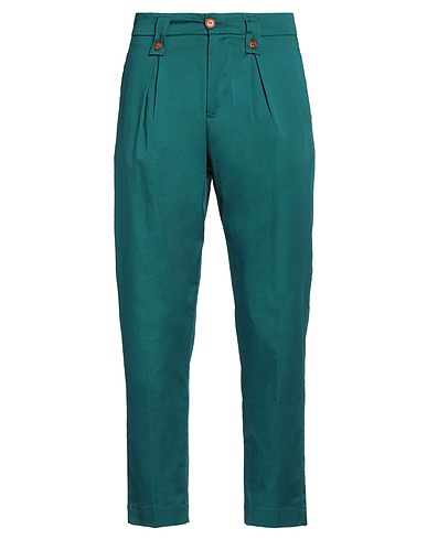 NEILL KATTER Casual trouser Emerald green 70% Cotton, 30% Linen