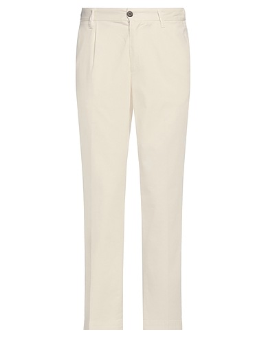 DEVORE INCIPIT Casual pants Cream 93% Cotton, 6% Silk, 1% Elastane