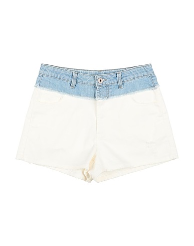 PLEASE Denim shorts White 97% Cotton, 3% Elastane