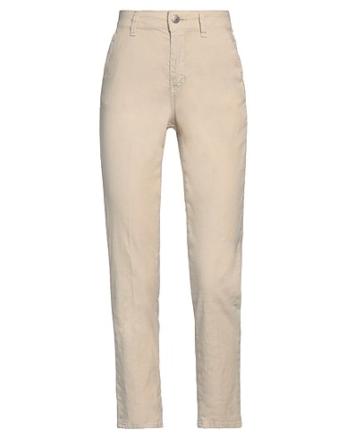CIGALA'S Casual trouser Beige 58% Linen, 40% Cotton, 2% Elastane