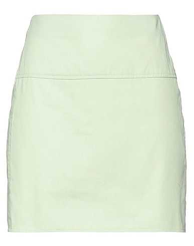 COMPAÑIA FANTASTICA Denim skirt Light green 100% Cotton