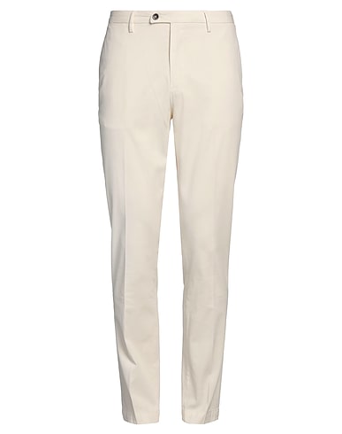 DEVORE INCIPIT Casual trouser Ivory 93% Cotton, 6% Silk, 1% Elastane