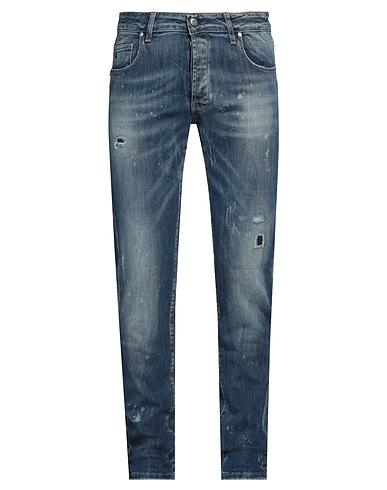 DANIELE ALESSANDRINI HOMME Denim pants Blue 98% Cotton, 2% Elastane