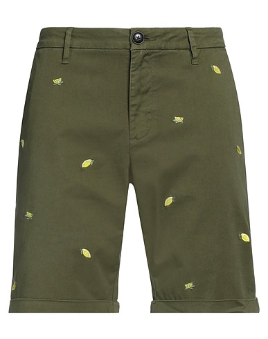 SUN 68 Shorts & Bermuda Verde militare 97% Cotone, 3% Elastan