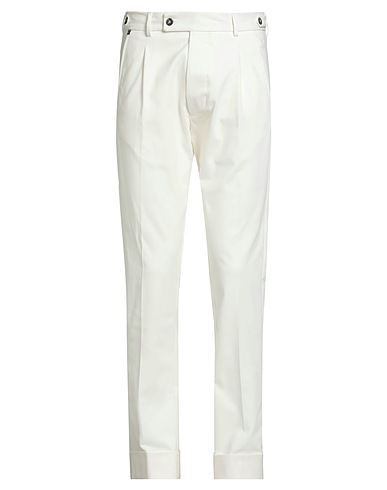 MESSAGERIE Casual pants PATRIZIO PISCAGLIA White 98% Cotton, 2% Elastane